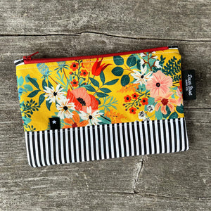 Yellow Floral Notions Pouch 1 - Small