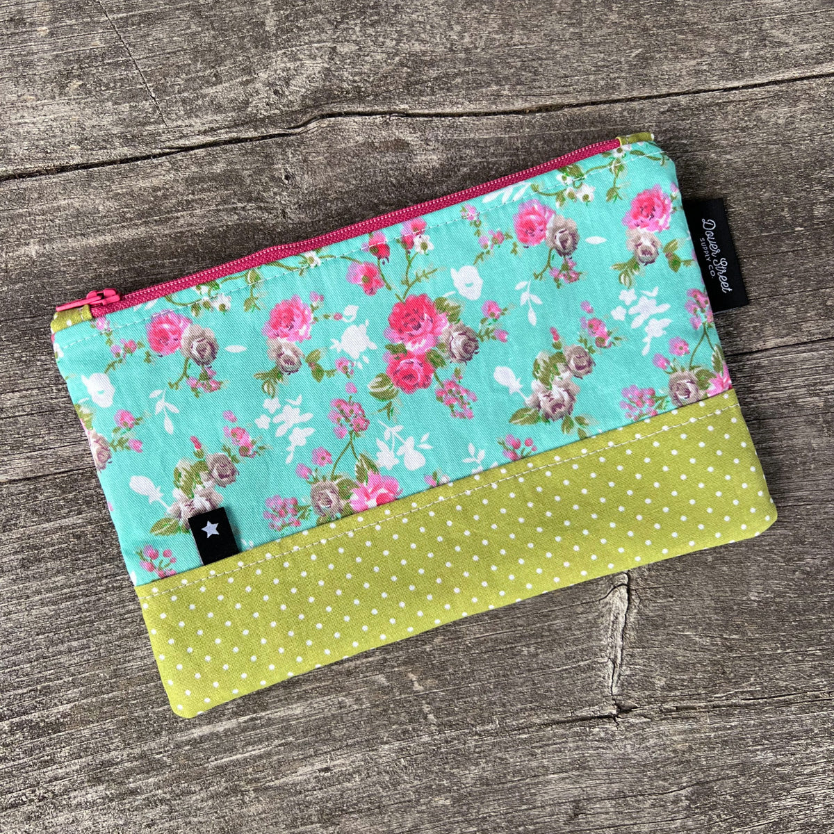Blue Floral Notions Pouch - Small