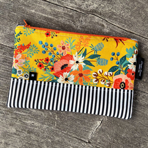 Yellow Floral Notions Pouch 2 - Small