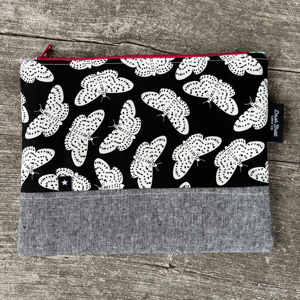 White Moths Notions Pouch - Medium
