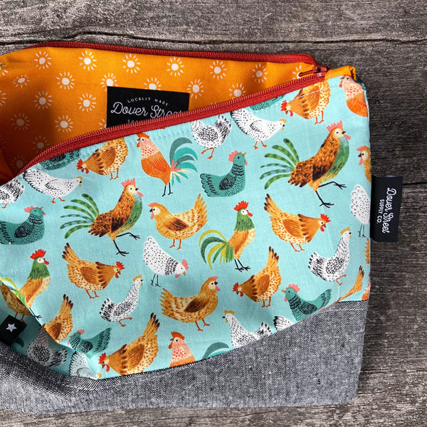 Chickens Notions Pouch - Large