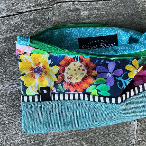 Watercolor Floral Notions Pouch - Small